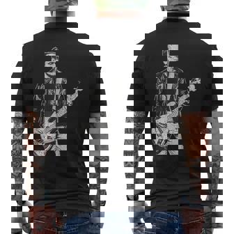 Vintage Frankenstein Bass Player Bass Guitar Rock And Roll Men's T-shirt Back Print | Seseable UK