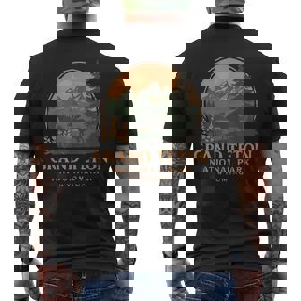 Vintage Grand Teton National Park Retro Sunset Moose Men's Back Print T-Shirt | Mazezy