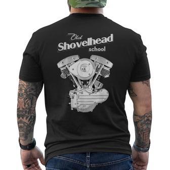 Vintage Hdhovelhead Motorrad Flh Motor Motor Biker T-Shirt mit Rückendruck - Geschenkecke