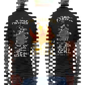 Vintage I’M Thankful I’M Not A Liberal Thanksgiving Men's T-shirt Back Print | Mazezy