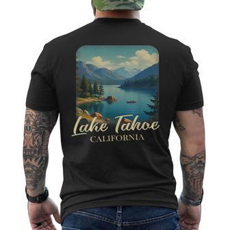 Vintage Lake Tahoe California Mountain Retro Men's T-shirt Back Print - Thegiftio UK
