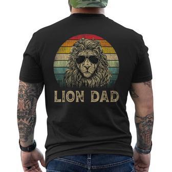 Vintage Lion Dad Lion Lovers Daddy Father's Day Men's T-shirt Back Print - Thegiftio UK