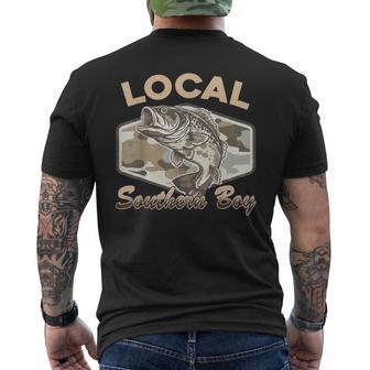 Vintage Local Southern Boy Fishing Camouflage Hunting Season Men's T-shirt Back Print - Thegiftio UK
