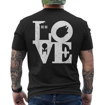 Vintage I Love Magic And Science Fiction Space Black Remix Men's T-shirt Back Print | Mazezy