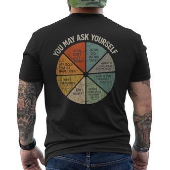 Vintage You May Ask Yourself Retro Pie Chart 80S Music Men's T-shirt Back Print - Thegiftio UK