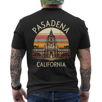 Vintage Pasadena Ca Retro Sunset City Hall Souvenir Men's T-shirt Back Print - Thegiftio UK