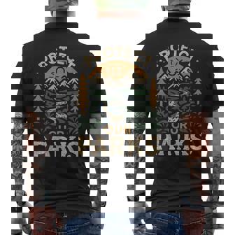 Vintage Protect Our Parks Mountain Men's T-shirt Back Print - Monsterry