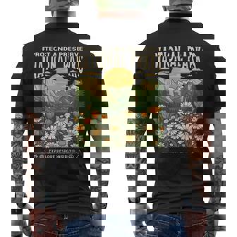 Vintage Protect And Preserve National Parks Sunset Floral Men's Back Print T-Shirt | Mazezy