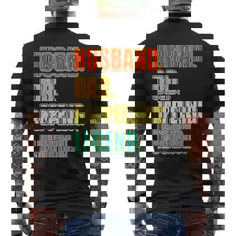 Vintage Rappelling Husband Dad Legend Father's Day Men's Back Print T-Shirt | Mazezy