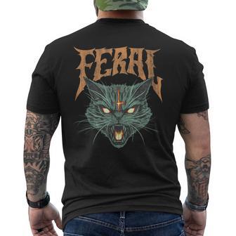 Vintage Retro Feral Cat Graphic Men's T-shirt Back Print - Thegiftio UK