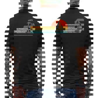 Vintage Sailboat Retro Sunset Boat Captain Sailing Gear Men's Back Print T-Shirt | Mazezy