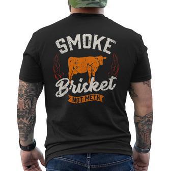 Vintage Smoke Brisket Not Meth Barbeque Meat Grilling Bbq Men's T-shirt Back Print - Thegiftio UK
