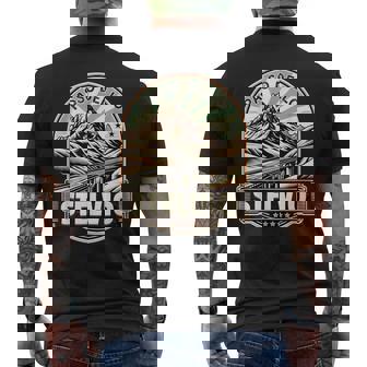 Vintage Stelvio Pass Italian Mountain Trip Nature Hiking Men's T-shirt Back Print - Thegiftio