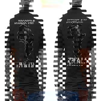 Vintage Sunset Elephant Safari Ngorongoro Crater Tanzania Men's Back Print T-Shirt | Mazezy