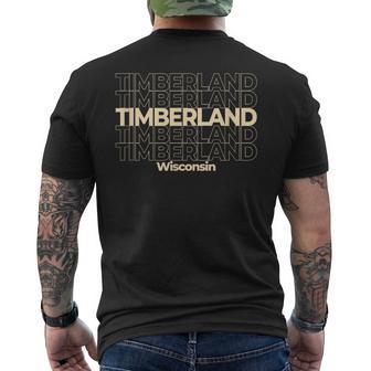 Vintage Timberland Wisconsin Repeating Text Men's T-shirt Back Print - Thegiftio