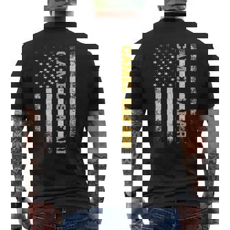 Vintage USA American Flag Camel Safari Animal Lover Men's Back Print T-Shirt | Mazezy