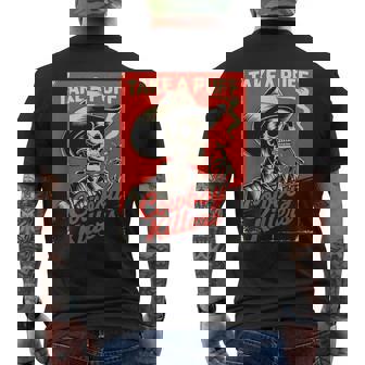 Vintage Western Skeleton Cowboy Take A Puff Men's T-shirt Back Print - Thegiftio