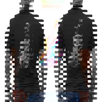 Violin Player Tie-Dye Violinist Musical Instrument Orchestra Men's Back Print T-Shirt | Mazezy