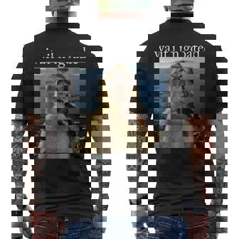 Wait I'm Goated Thinking Monkey Meme Brainrot Men's T-shirt Back Print - Monsterry