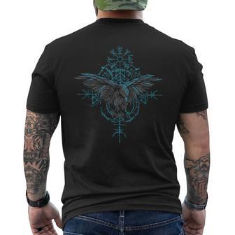 Walhalla Rabe Raben Odins Runen Nordischer Kompass Wikinger T-Shirt mit Rückendruck - Geschenkecke