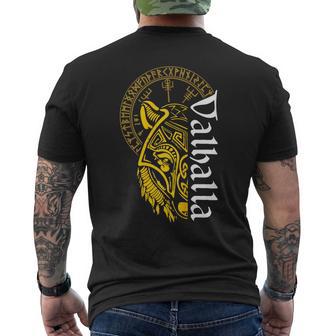Walhalla Wolf Maske Odin Runen Nordischer Kompass Wikinger T-Shirt mit Rückendruck - Geschenkecke