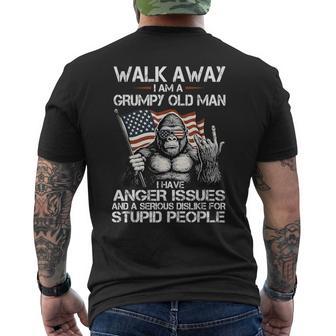 Walk Away I Am A Grumpy Old Man I Have Anger Issue Sasquatch Men's T-shirt Back Print | Seseable UK