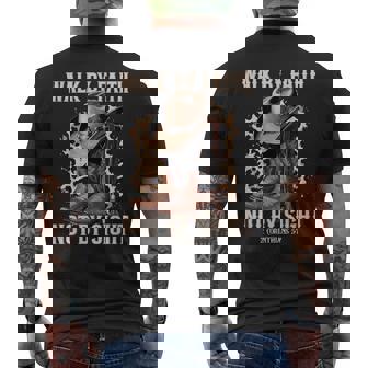 Walk By Faith Not By Sight Cowboy Cowgirl Western Christian Men's T-shirt Back Print - Thegiftio