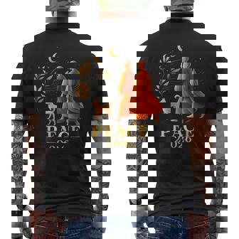 Walk Peace 2026 World Peace Monks With Aloka Dog Spiritual Men's T-shirt Back Print - Monsterry