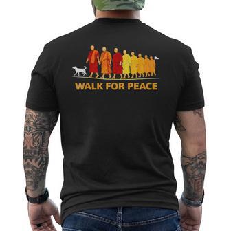 Walk For Peace Buddhist Monks Inspirational Journey Men's T-shirt Back Print | Mazezy