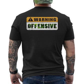 Warning Offensive T Vintage Warning Offensive Movie Men's T-shirt Back Print - Thegiftio UK