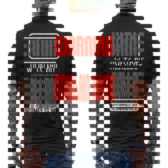 Warning I Will Talk About Moutain Biking Until Somebody Men's Back Print T-Shirt | Mazezy