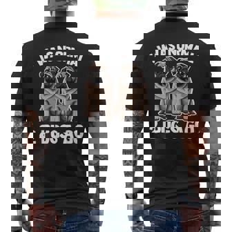 I Was Normal 2 Pugs Ago 面白い犬のパグオーナーパグ愛好家パグ メンズTシャツ バックプリント - Kawaiitshirt