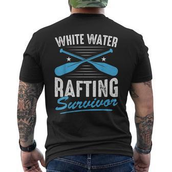 Water Rafting Survivor White Water Rafting Men's Back Print T-Shirt | Mazezy