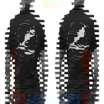 Water Ski Skiing Waterski Waterskiing Waves Vacation Boat Men's Back Print T-Shirt | Mazezy