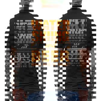 Waterskiing And Beer Waterski Water Skiing Ski Apparel Tank Top Men's Back Print T-Shirt | Mazezy