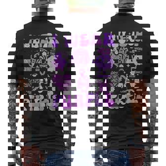 I Wear Purple Ribbon Support Warrior Epilepsy Day Men's T-shirt Back Print | Seseable CA