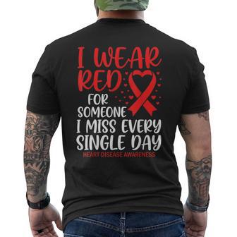 I Wear Red For Someone Heart Disease Awareness Support Men's T-shirt Back Print - Thegiftio UK