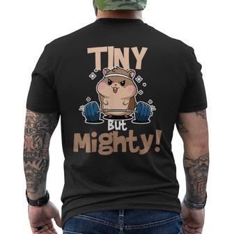 Weightlifting Hamster Tiny But Mighty Men's T-shirt Back Print - Thegiftio UK