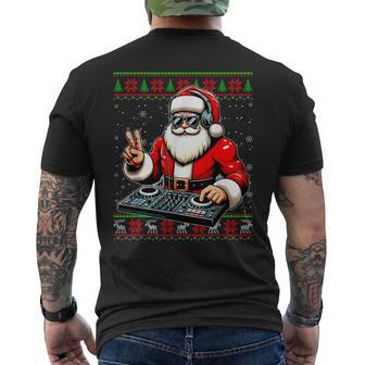 Weihnachtsmann Dj Mixer Music Hässlicher Weihnachts T-Shirt mit Rückendruck - Geschenkecke