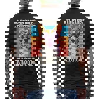 Welsh Corgi Pembroke Dog My Corgi Makes Me Look Tall -Adults Black Small Classic Fit Crew Neck Short Sleeve Men's T-shirt Back Print | Mazezy