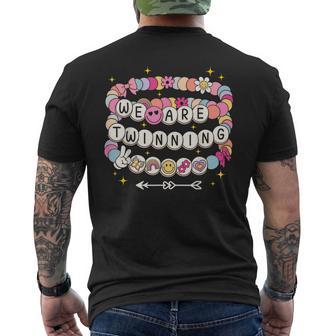 We're Twinning With My Bestie Bracelets Twin Day Spirit Week Men's T-shirt Back Print - Thegiftio UK