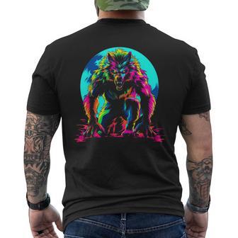 Werewolf Wolf Moon Popart Men's T-shirt Back Print - Thegiftio UK
