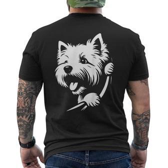West Highland White Terrier Peering Dog Westie Men's T-shirt Back Print - Thegiftio UK