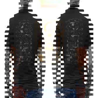 Whimsigoth Witch Aesthetic Occult Mystic Crescent Moon Men's T-shirt Back Print - Monsterry