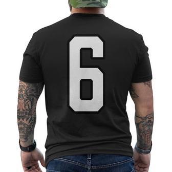White And Black Sports Number 6 Jersey Uniform Player Men's T-shirt Back Print - Thegiftio UK