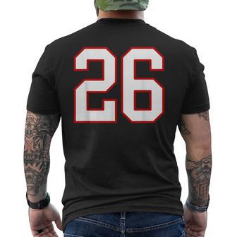 White And Red Sports Number 26 Jersey Uniform Player Men's T-shirt Back Print - Thegiftio UK