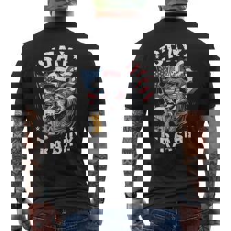 White Trash Party Attire Redneck Raccoon Stay Trashy Usa Men's T-shirt Back Print | Mazezy