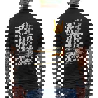 My Wife Rocks Electronic Rock Guitar Men's Back Print T-Shirt | Mazezy