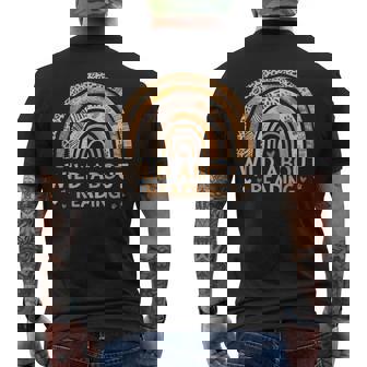 Wild About Reading Books Reader Lover Bookworm Librarian Men's T-shirt Back Print - Thegiftio