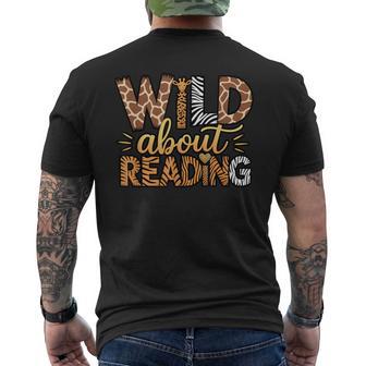 Wild About Reading Safari Animal Print Graphic Men's T-shirt Back Print | Seseable UK